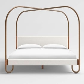 CRATE & BARREL GRACIA CANOPY BED BRASS FINISH