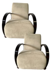 PAIR OF 1930'S SHANGHAI DECO CLUB CHAIRS