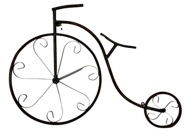 RUSTIC METAL HIGH-WHEEL BICYCLE WALL SCULPTURE 35"