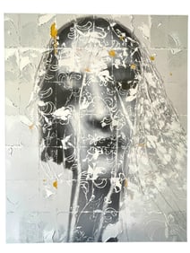 JOHN-RICHARD MIXED MEDIA CANVAS ARTWORK 59"