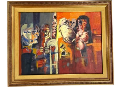 GUIDO MAGGI MATERNITA PAGANA OIL PAINTING 39"