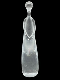1970S HAND BLOWN GLASS FIGURAL SCULPTURE 12"