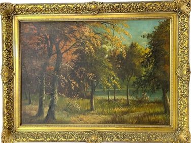 EDWIN ALLSAINTS GATES LANDSCAPE OIL PAINTING 42"