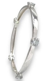 56MM WIDE 2.5CT WHITE MOISSANITE PERMANENT BANGLE