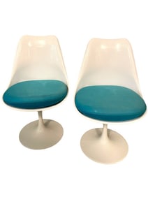 PAIR MID MOD STYLE TULIP DINING CHAIRS