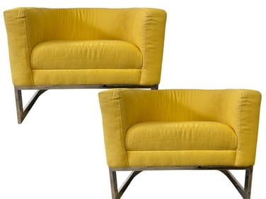 PAIR OF MILO BAUGHMAN STYLE CLUB CHAIRS