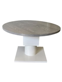 MODERN ADJUSTABLE-HEIGHT ROUND PEDESTAL TABLE