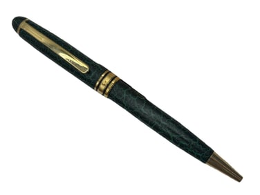 VINTAGE GREEN MARBLEIZED BALLPOINT PEN 6"