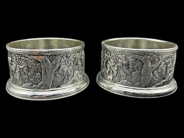 PAIR OF TWO WINE BOTTLE COASTERS 3.5"