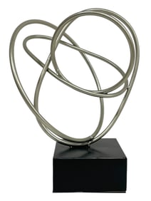ABSTRACT METAL LOOP SCULPTURE 13"