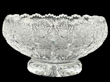 BOHEMIAN CUT CRYSTAL FOOTED BOWL 5.5"