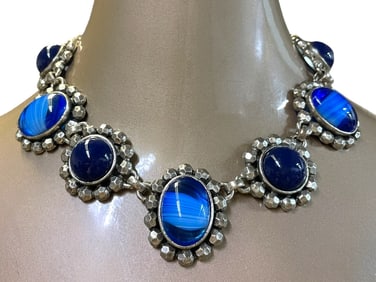 NEW CHICO'S BLUE & SILVER STATEMENT NECKLACE