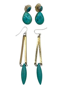 PAIR OF SOUTHWESTERN STYLE TURQUOISE EARRINGS