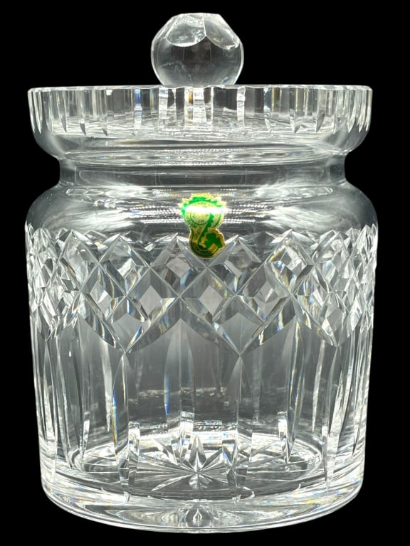 WATERFORD LISMORE CUT CRYSTAL BISCUIT BARREL 7" (1 of 9)