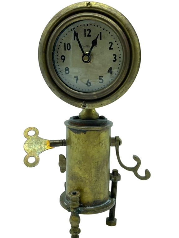 WHIMSICAL STEAMPUNK-STYLE DESK CLOCK 9.5" (1 of 8)