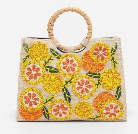 NEW! AMERICA AND BEYOND ORANGE BEADED SHOULDER BAG (1 of 6)