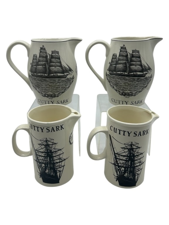 SET OF 4 VINTAGE CUTTY SARK WHISKY WATER JUGS 6" (1 of 11)