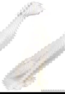 RICHMOND GREYHOUND WHITE QUARTZ SAND SCULPTURE 27": RICHMOND GREYHOUND WHITE QUARTZ SAND SCULPTURE 27"-NEW CONDITION-8.5L X 14W X 27H-EXUDE SOPHISTICATION WITH THE RICHMOND GREYHOUND SCULPTURE, A TIMELESS PIECE THAT WILL ELEVATE ANY SPACE. MADE FROM