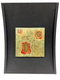 ASIAN SCRIPT WALL ART PANEL ON CURVED MOUNT 22"