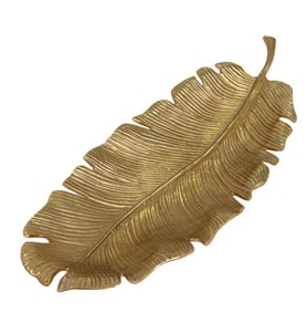 REGENCY STYLE BALI LEAF TRAY IN GOLD 34"