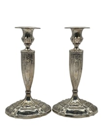 GROGAN COMPANY STERLING CANDLESTICKS WEIGHTED 1386.2G