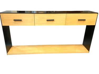 MODERN METAL AND WOOD WOOD CONSOLE TABLE 68"
