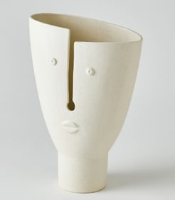 PORTUGUESE CERAMIC "LOTTI" FACE VASE 17.25"