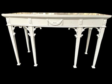 MAITLAND-SMITH LACQUERED WHITE CONSOLE TABLE 55"