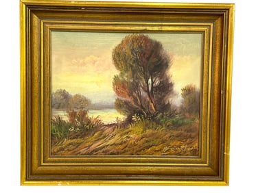 BOROSZKAY OIL ON CANVAS LANDSCAPE PAINTING 16"