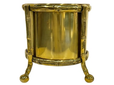 HOLLYWOOD REGENCY STYLE BRASS PLANTER 10"