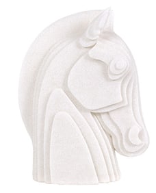 MARENGO HORSE WHITE QUARTZ SAND SCULPTURE 15"