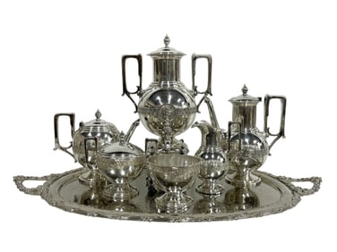 MANHATTAN PLATE CO 7 PIECE SILVER COFFEE SERVICE