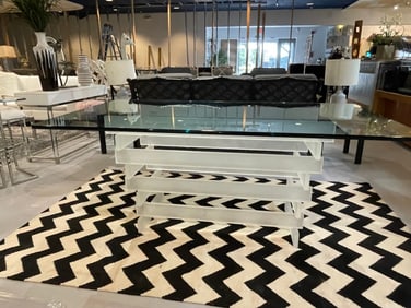 MID MOD FROSTED LUCITE DINING TABLE GLASS TOP 72"
