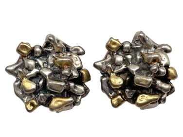 VINTAGE STERLING SILVER CLIP ON EARRINGS 36.8G