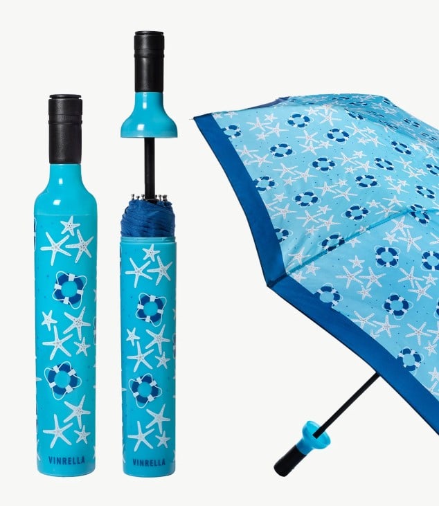 NEW! VINRELLA COASTAL DAYS BOTTLE UMBRELLA: NEW! VINRELLA COASTAL DAYS BOTTLE UMBRELLA -OUR COASTAL DAYS UMBRELLA IS INSPIRED BY A BEAUTIFUL WARM DAY ON THE BEACH. UNCORK THIS COASTAL DESIGN IF YOU’RE LUCKY ENOUGH TO LIVE BY THE COAST OR JUST