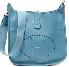 HERMES EVELYNE I GM BLUE JEAN CALF LEATHER