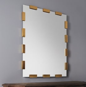 MODERN HISTORY RECTANGLE APPLIQUE MIRROR 52"