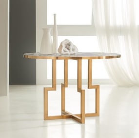 MODERN HISTORY ONYX TOP BRASS CENTER TABLE