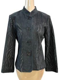 BALMAIN PARIS BLACK TEXTURED JACKET