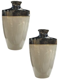 PAIR OF CONTEMPORARY CERAMIC VASES 28"