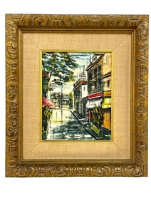 MARIO ANINO OIL ON CANVAS STREETSCAPE 18"