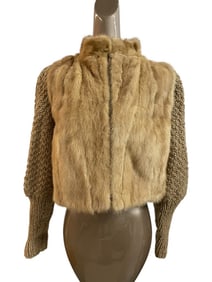 VINTAGE MINK COAT WITH KNIT SLEEVES
