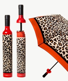 NEW! VINRELLA LEOPARD PRINT BOTTLE UMBRELLA