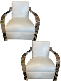 PAIR OF LEXINGTON UPHOLSTERY MODERN CLUB CHAIRS