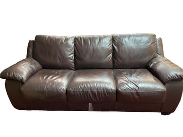 MODERN DARK BROWN LEATHER SOFA BY ITALSOFA