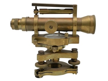 ANTIQUE BRASS SURVEYOR'S TRANSIT THEODOLITE 7"