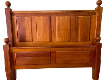 SOLID CHERRY WOOD PANEL QUEEN BED FRAME