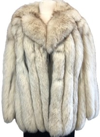 VINTAGE WEISS SILVER FAUX FUR COAT BY WENZEL SMALL