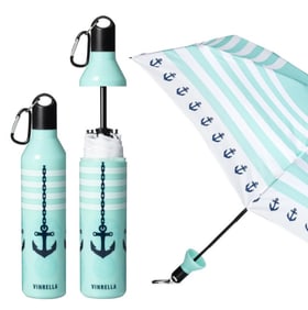 New! Vinrella Anchors Away Water Bottle Umbrella
