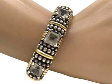 CAVIAR 18K GOLD & STERLING BRACELET 109.41G